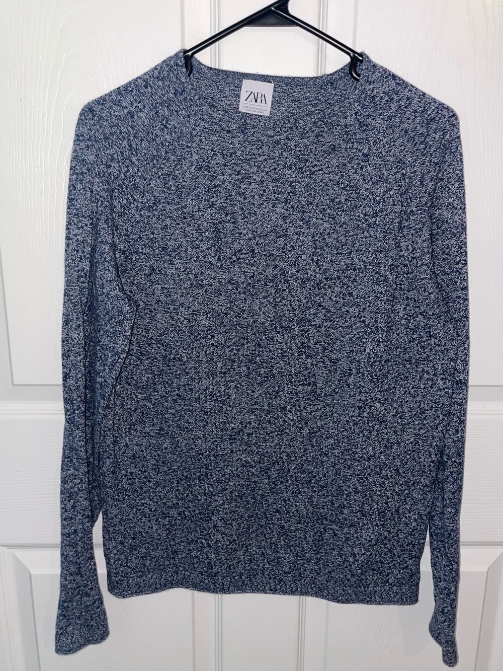 ZARA long sleeve blue cable knit sweater top Medium